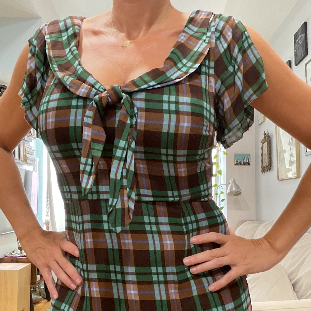 Reformation Plaid Talleen Dress, size 8 NWT